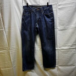 American Eagle Outfitters Men's Dark Blue Straight Jeans